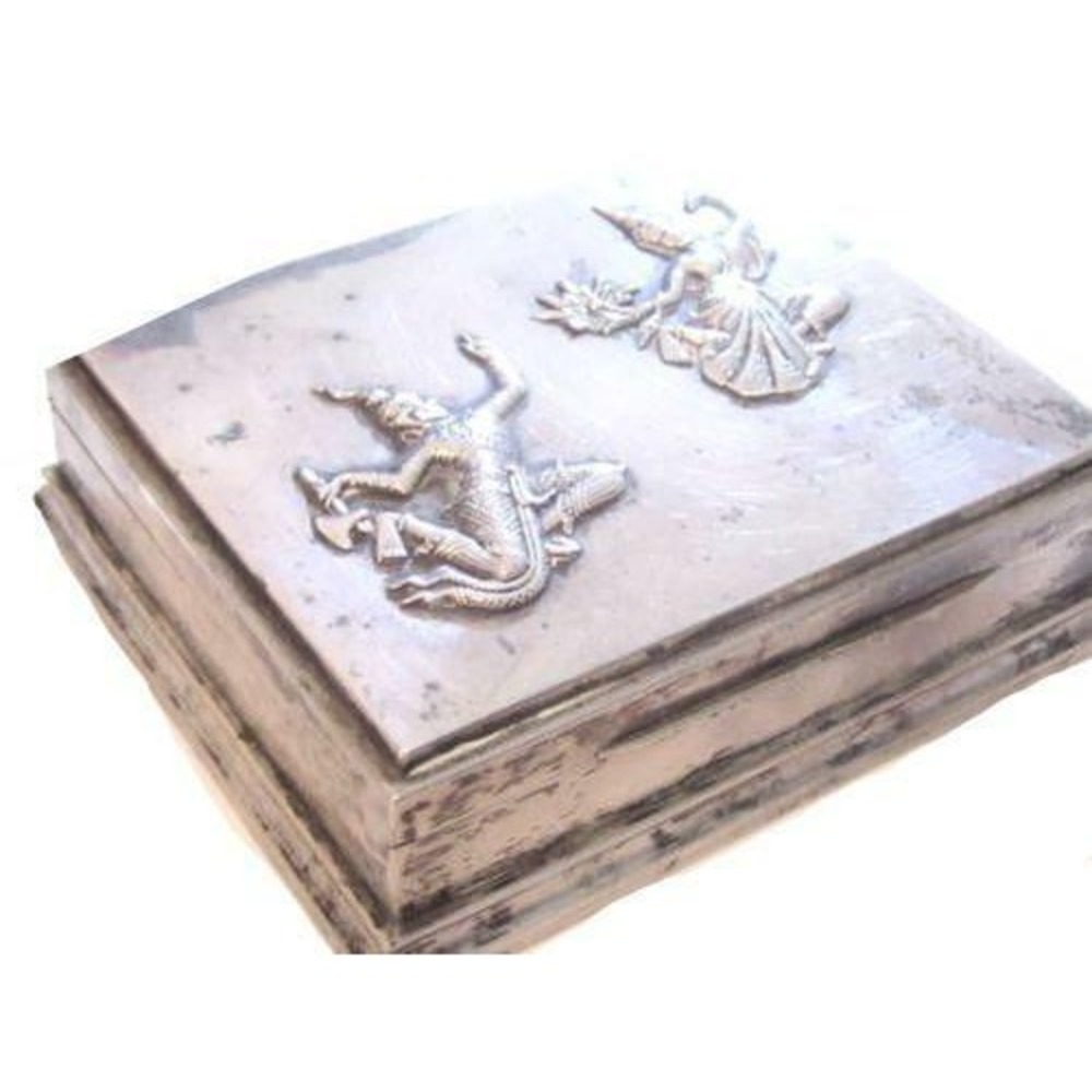 Vintage Siam Bangkok 300g Sterling Silver Tobacco Humidor‎ Box*925 Not Scrap